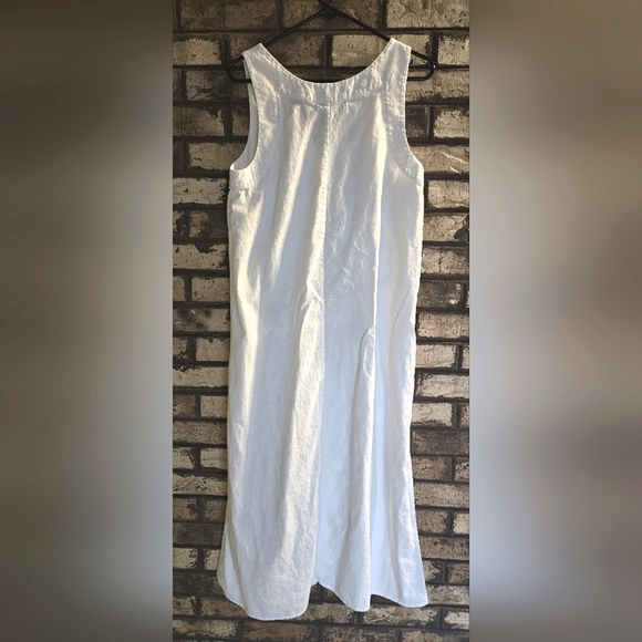C - Nwt DKNY white linen midi length dress - Picture 2 of 5